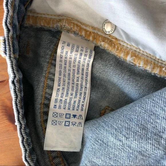 Distressed Denim Mini Skirt Size 30 - Picture 6 of 7